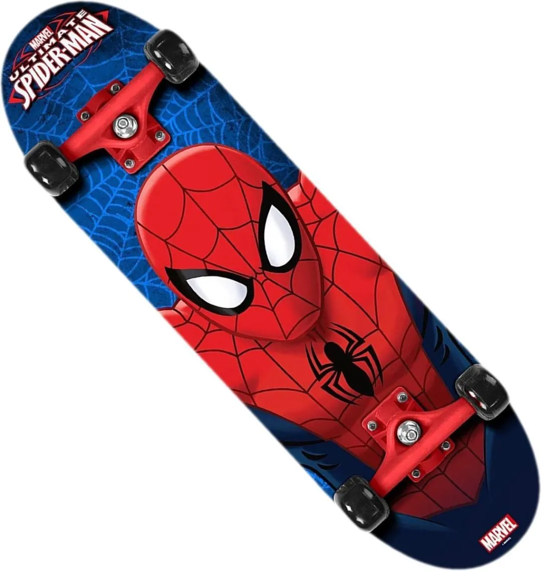 Marvel Spider-Man Skateboard 7'1" - Zwart/Rood/Blauw