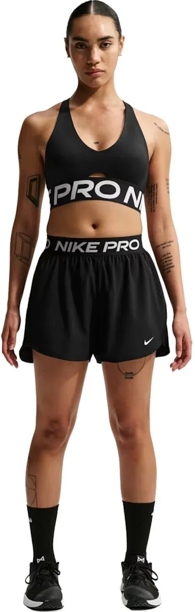 Nike Pro Women's Dri-FIT Mid-Rise Training Short - S - Zwart/Wit
