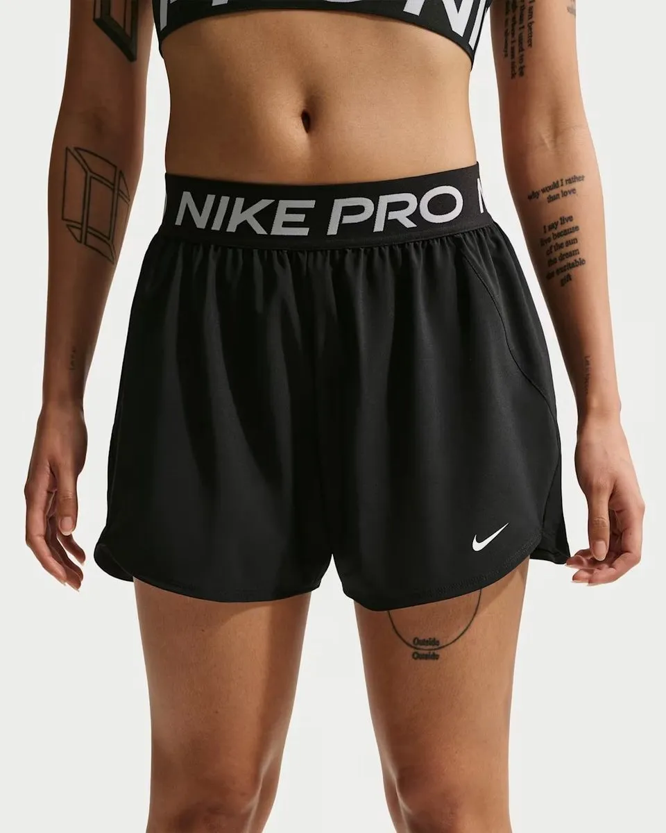 Nike Pro Women's Dri-FIT Mid-Rise Training Short - S - Zwart/Wit