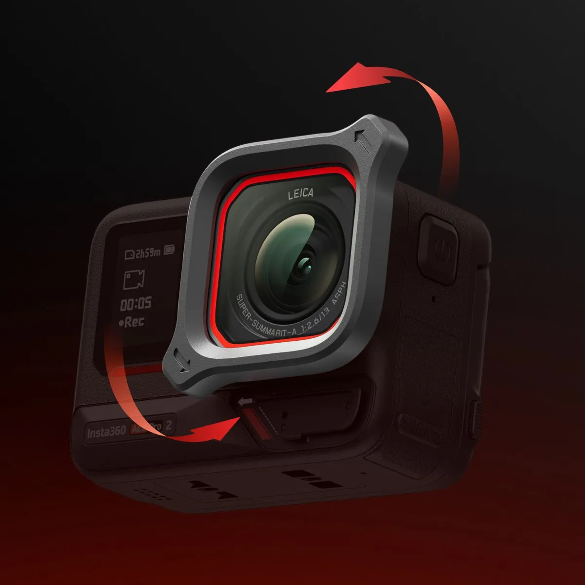 Insta360 Ace Pro 2 Lens Guard - Rood/Zwart