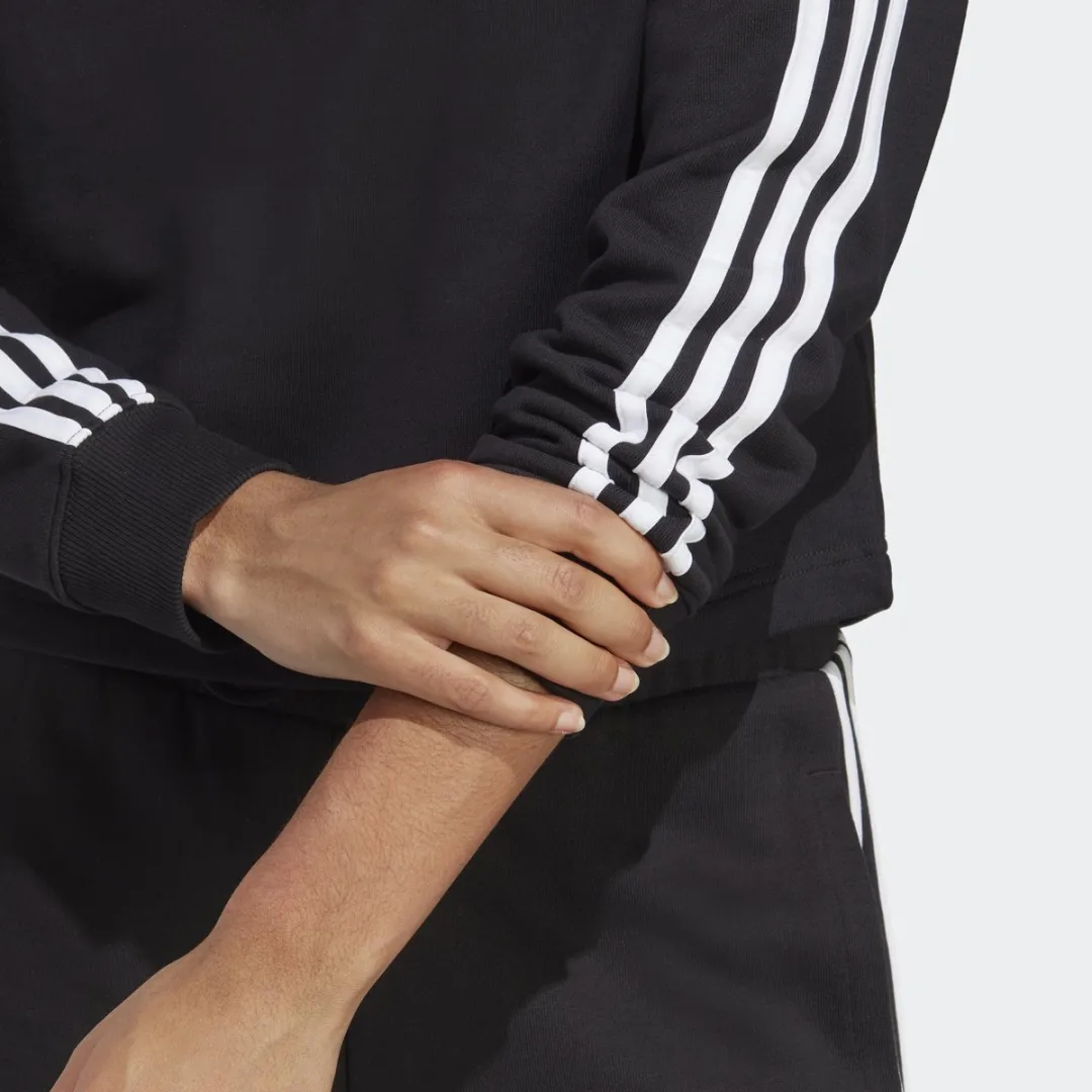 adidas Essentials 3-Stripes Crop Hoodie IC8767 - Dames - Zwart - L