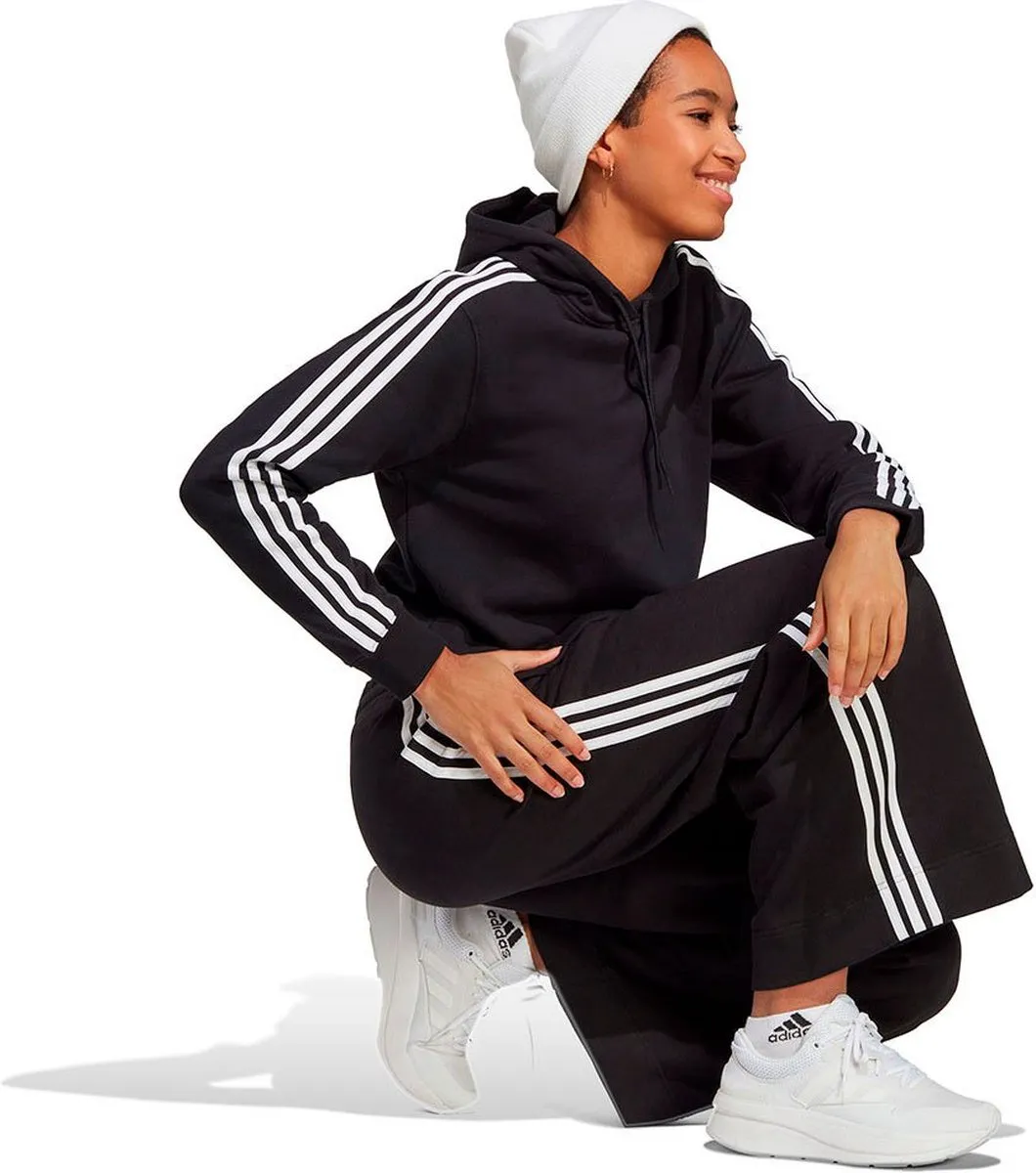 adidas Essentials 3-Stripes Crop Hoodie IC8767 - Dames - Zwart - L