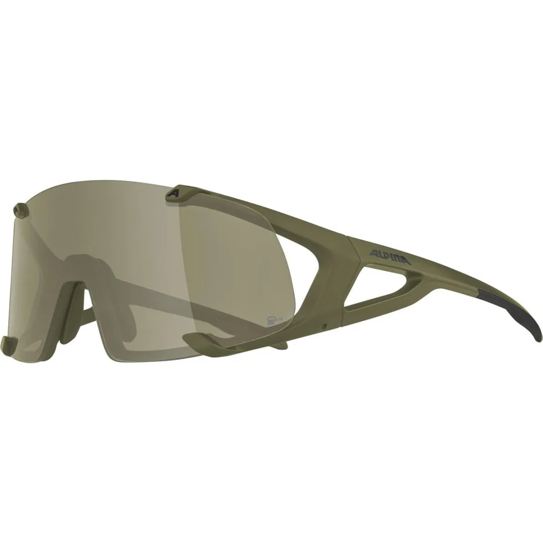 Alpina Hawkeye Q-lite Zonnebril - Groen Silver Mirror CAT3