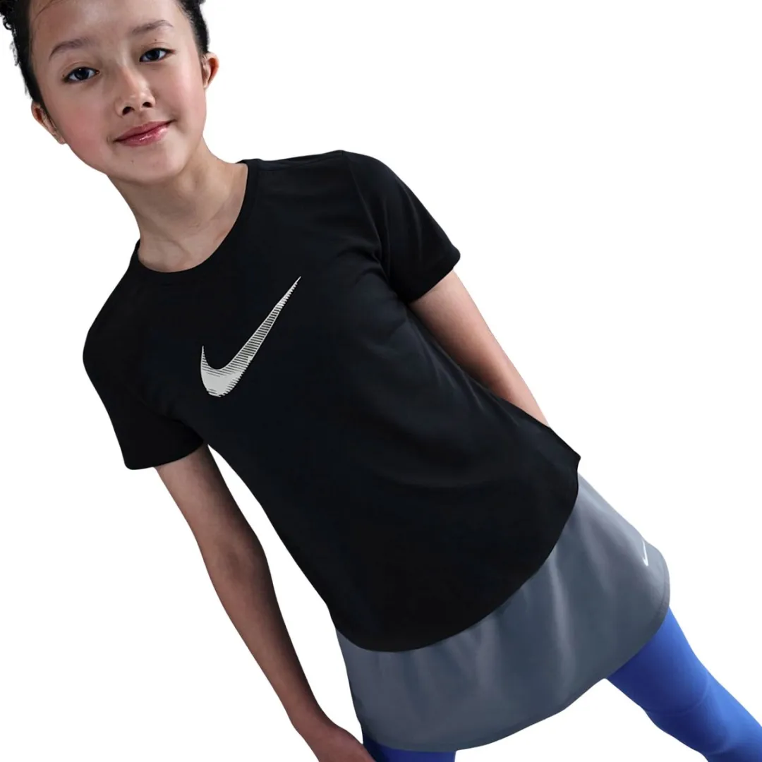 Nike One Classic Top Shirt Junior HQ9311-010 - Maat 128 - Zwart