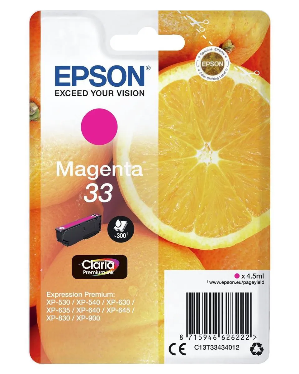 Epson 33 C13T33434010 Inktcartridge - Magenta 4.5ml