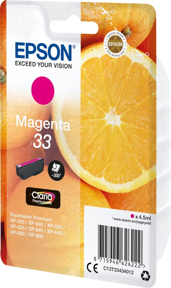 Epson 33 C13T33434010 Inktcartridge - Magenta 4.5ml