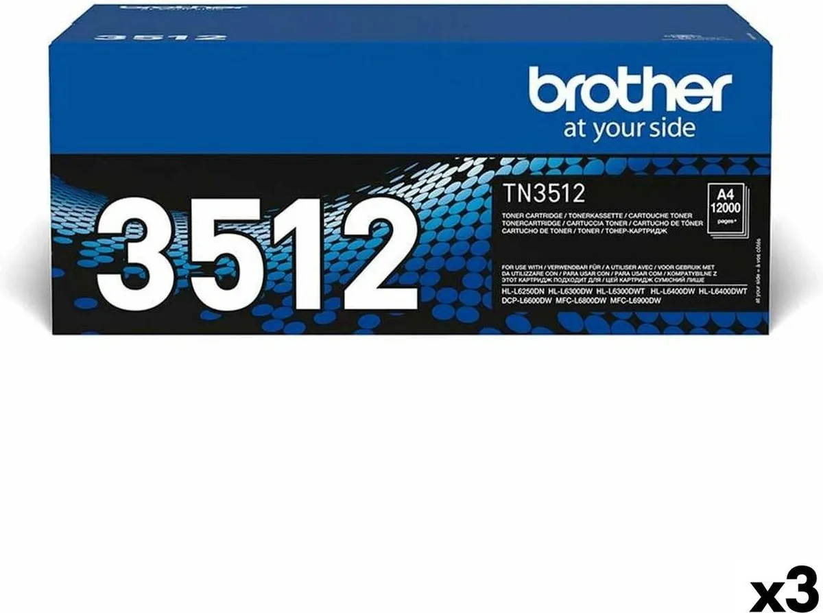 Brother TN-3512 Toner - 12.000 Pagina's - 3 Stuks