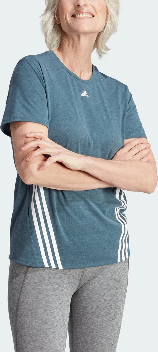 Adidas Performance Train Icons 3-Stripes T-shirt M - Turquoise - afbeelding 6 van 6