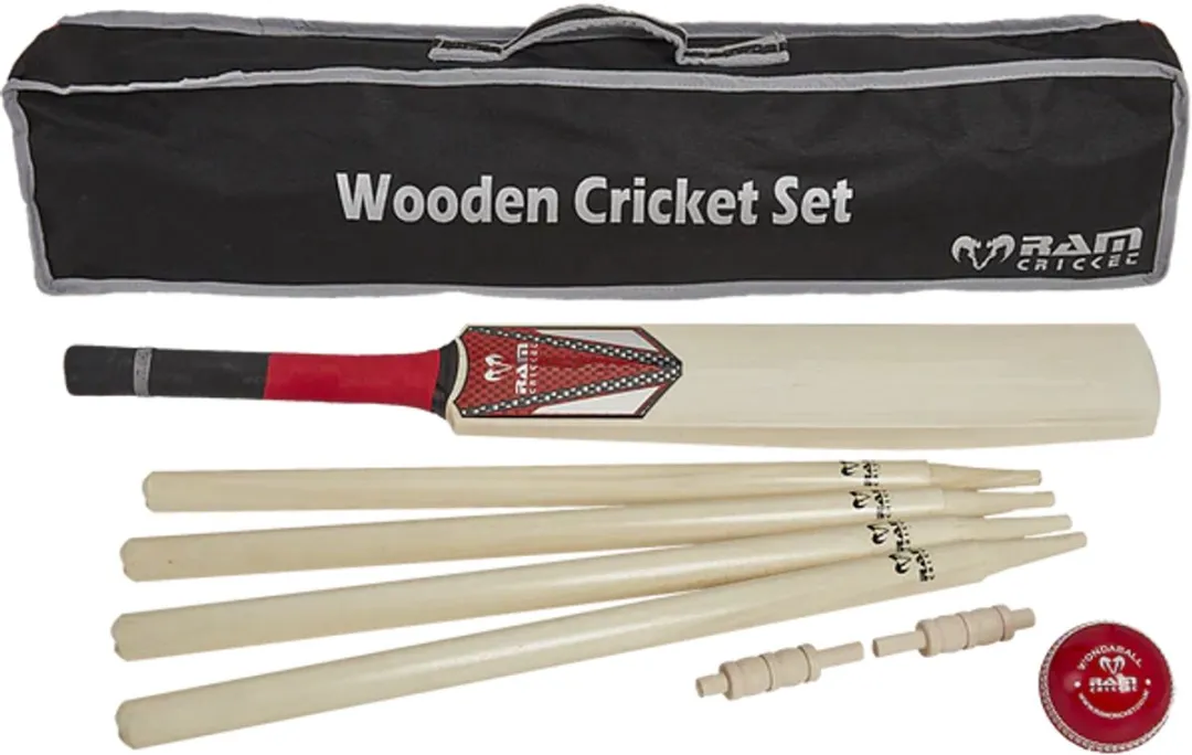 Ubergames Cricket Set Senior 5 - Hardhout - Zwart - afbeelding 6 van 6