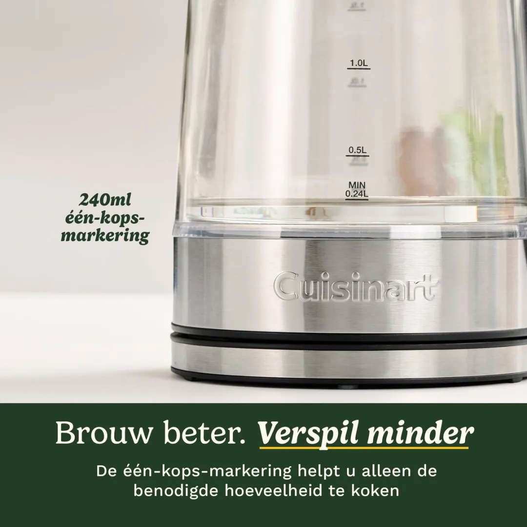 Cuisinart Waterkoker Glas 1,7L - 3000W - Grijs
