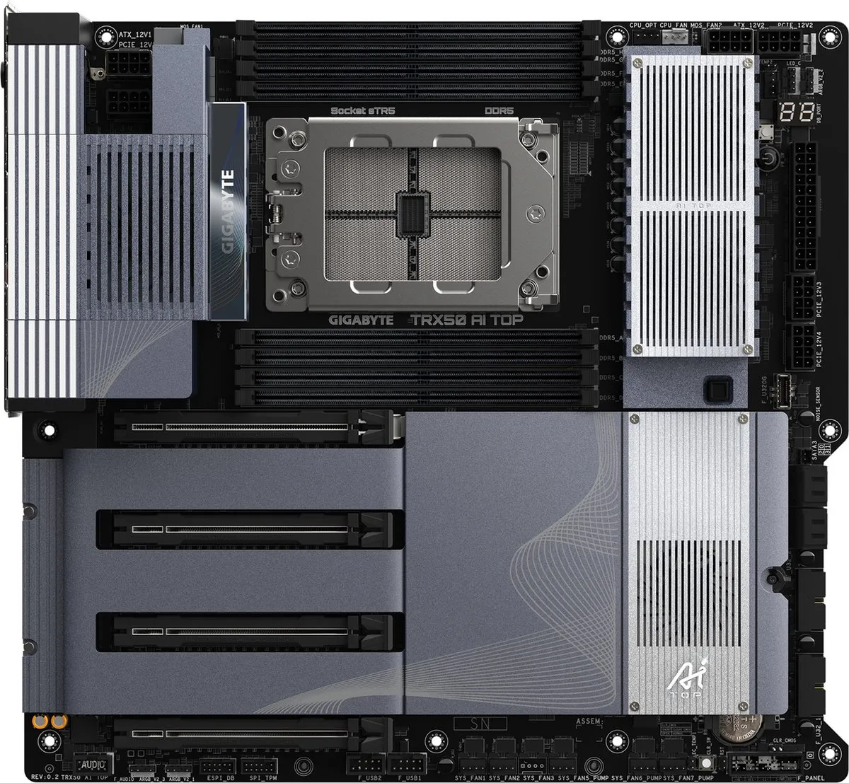 Gigabyte TRX50 AI TOP Moederbord - sTR5 AMD TRX50 - Wi-Fi 7