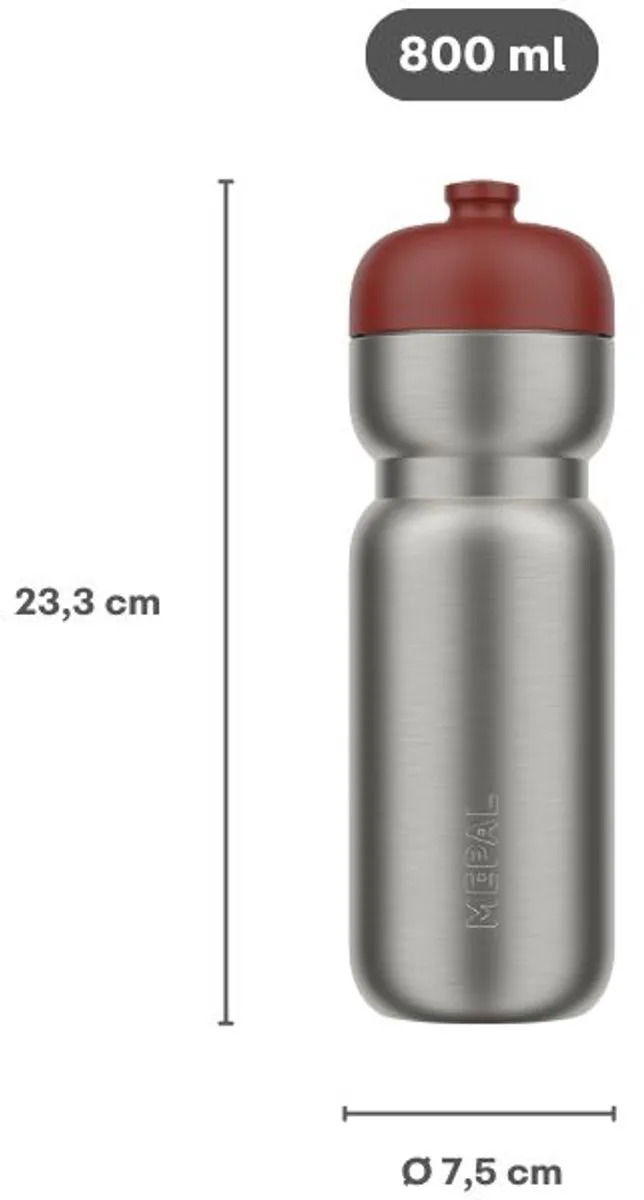 Mepal RVS Bidon Pull Sport 800ml - Graphite Black - afbeelding 6 van 6