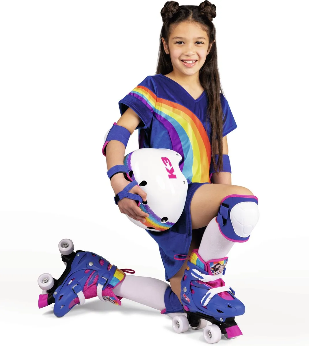 K3 Valbescherming Set S - 3-delig Wit/Blauw
