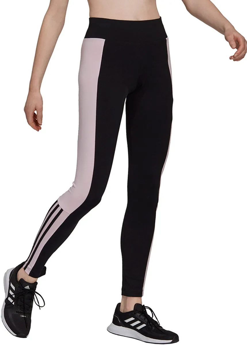 adidas Essentials Colorblock Legging Dames - XS - Zwart-Roze