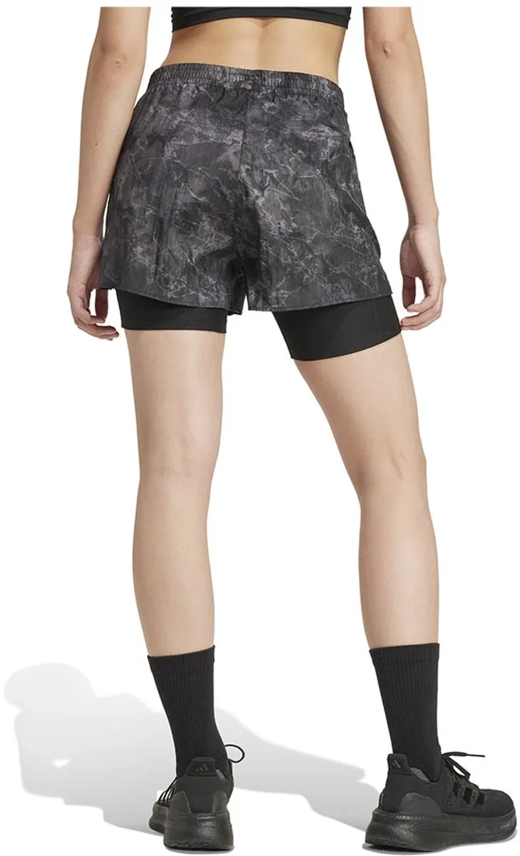 Adidas Own The Run Spray Dye 2in1 Korte Broek - S - Grijs