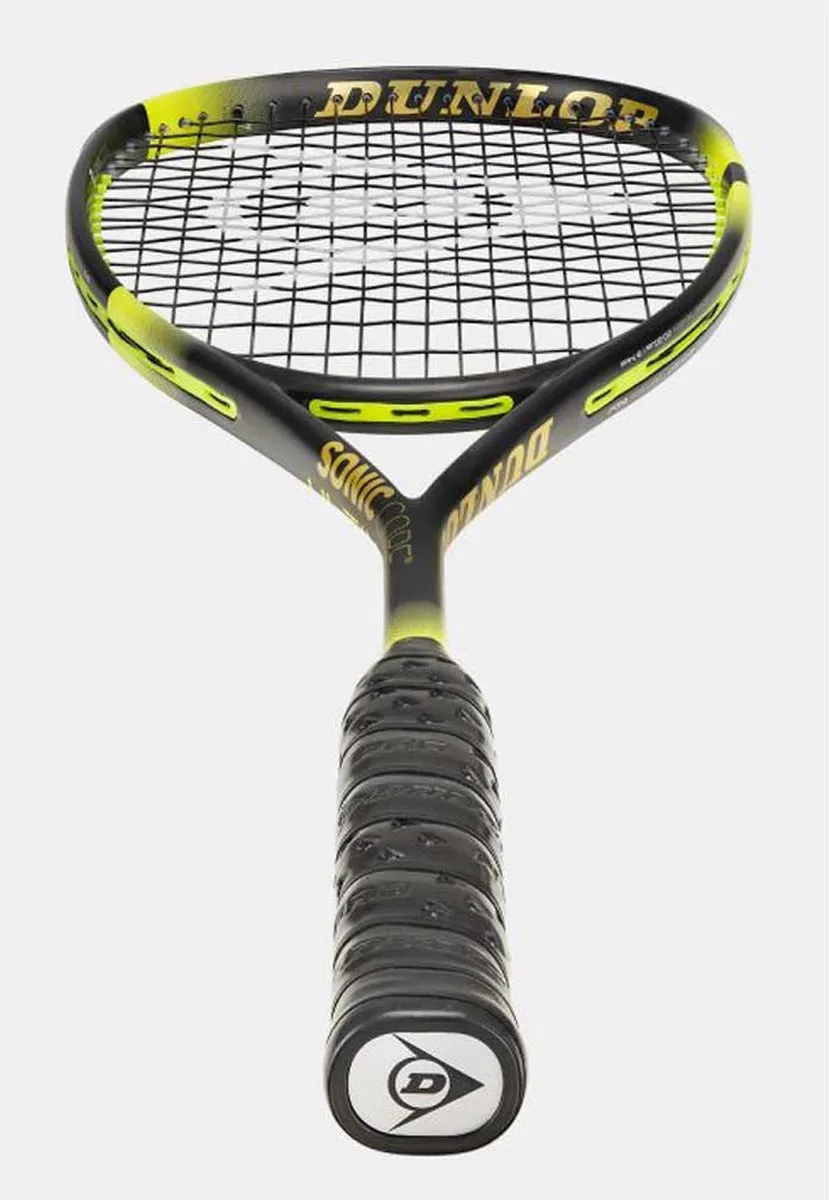 Dunlop Sonic Core Ultimate 132 Squashracket - Zwart/Geel