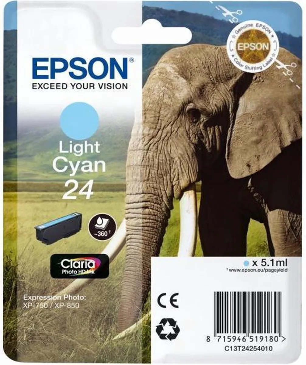 Epson T2425 Inktcartridge Licht Cyaan