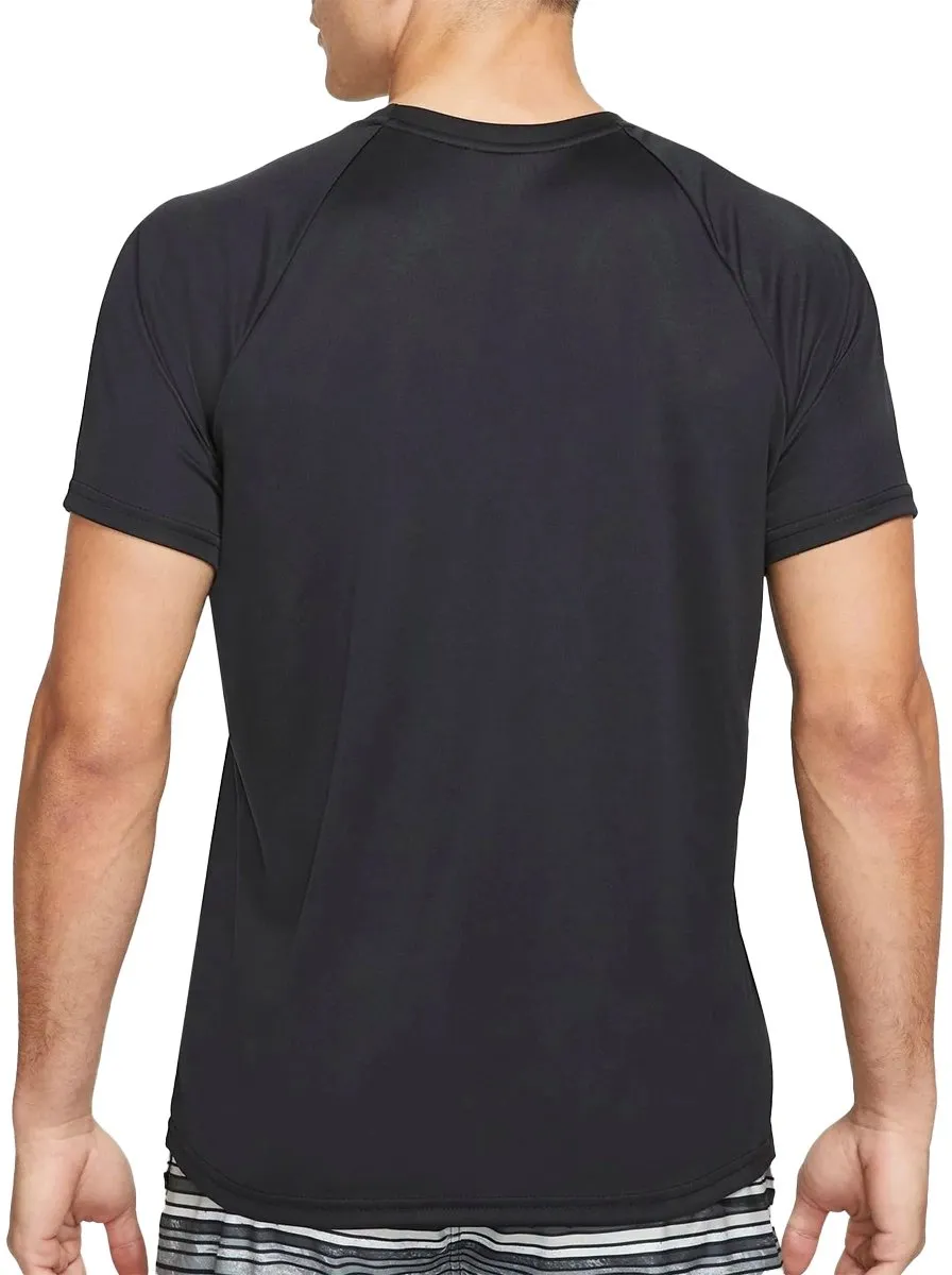 Nike Essential Short Sleeve Hydroguard Heren Zwemshirt S - Zwart/Wit