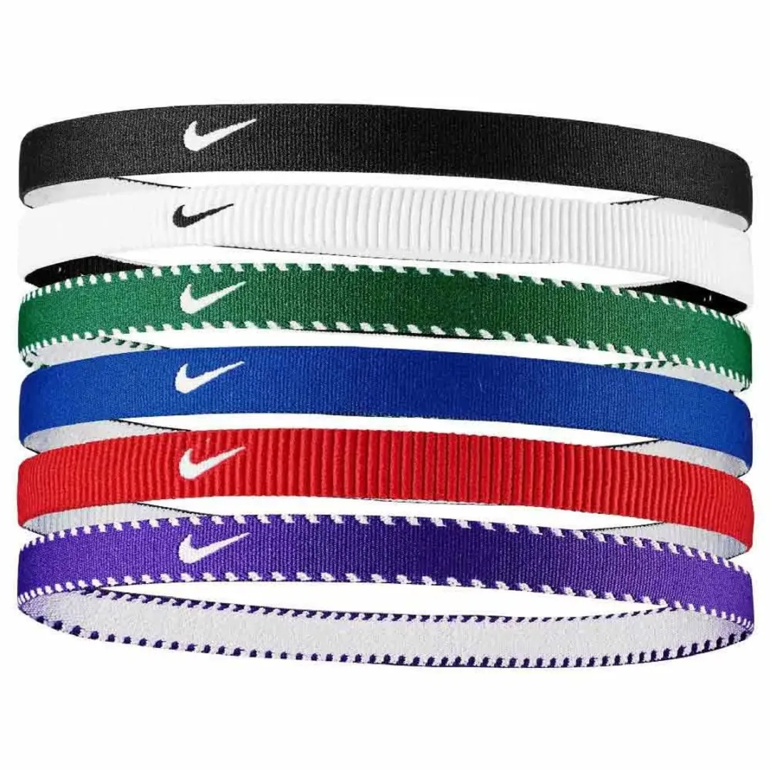 Nike Flex Classic Haarband - 6 Stuks Blauw/Rood