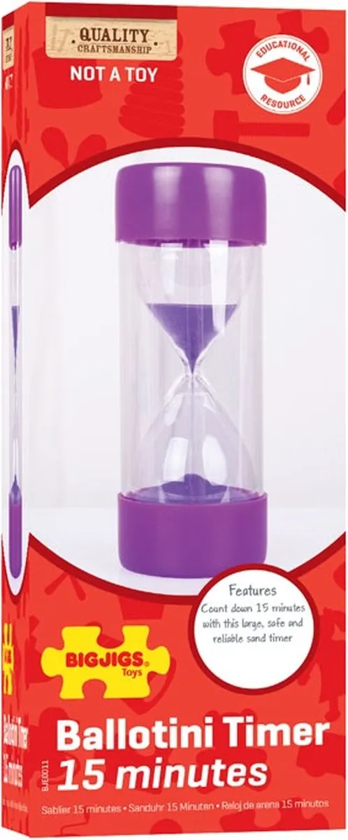 BIGJIGS Ballotini Timer 15 Minuten - Multikleur