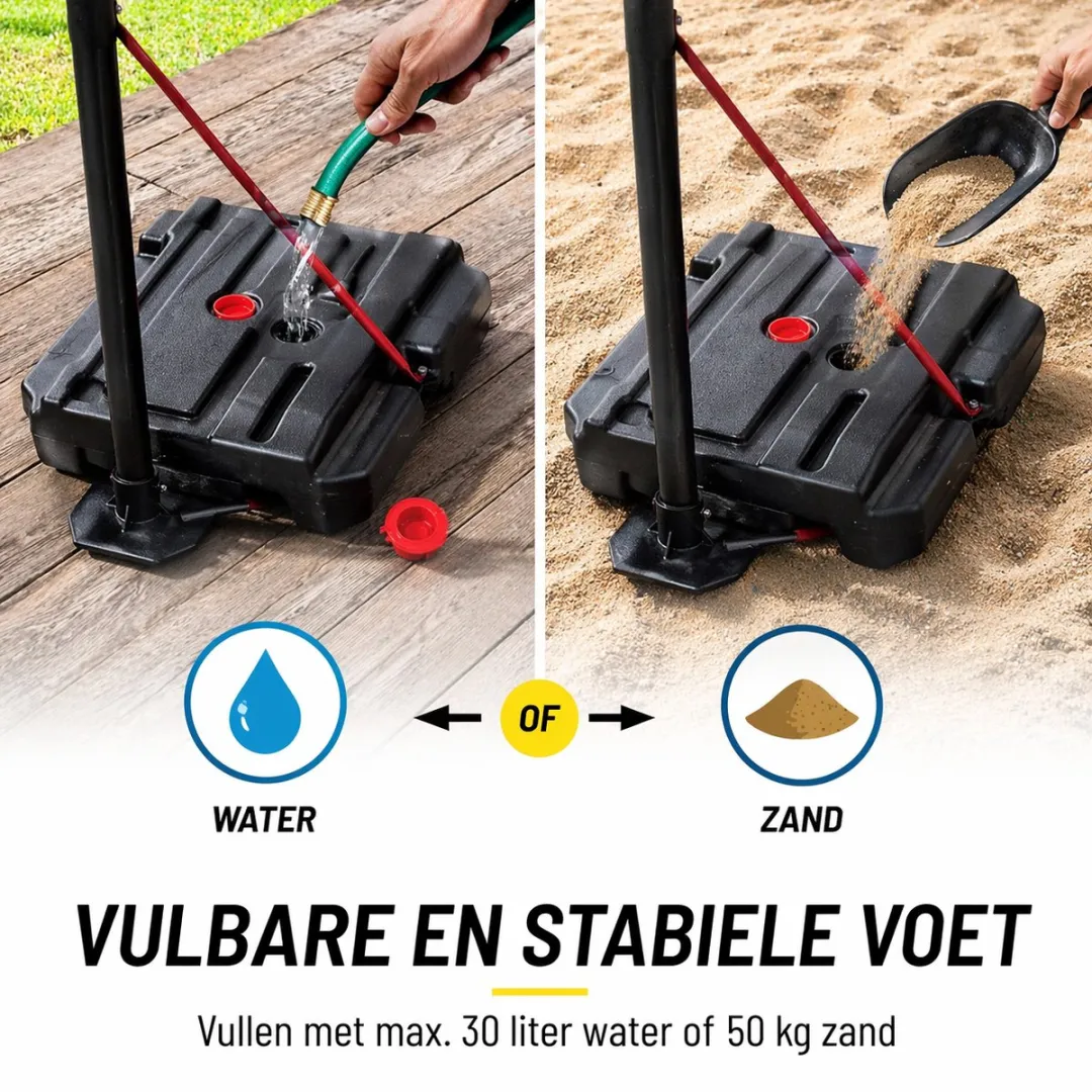 Dunlop Basketbalset Junior - 165-205cm - Zwart/Wit/Rood - afbeelding 6 van 6