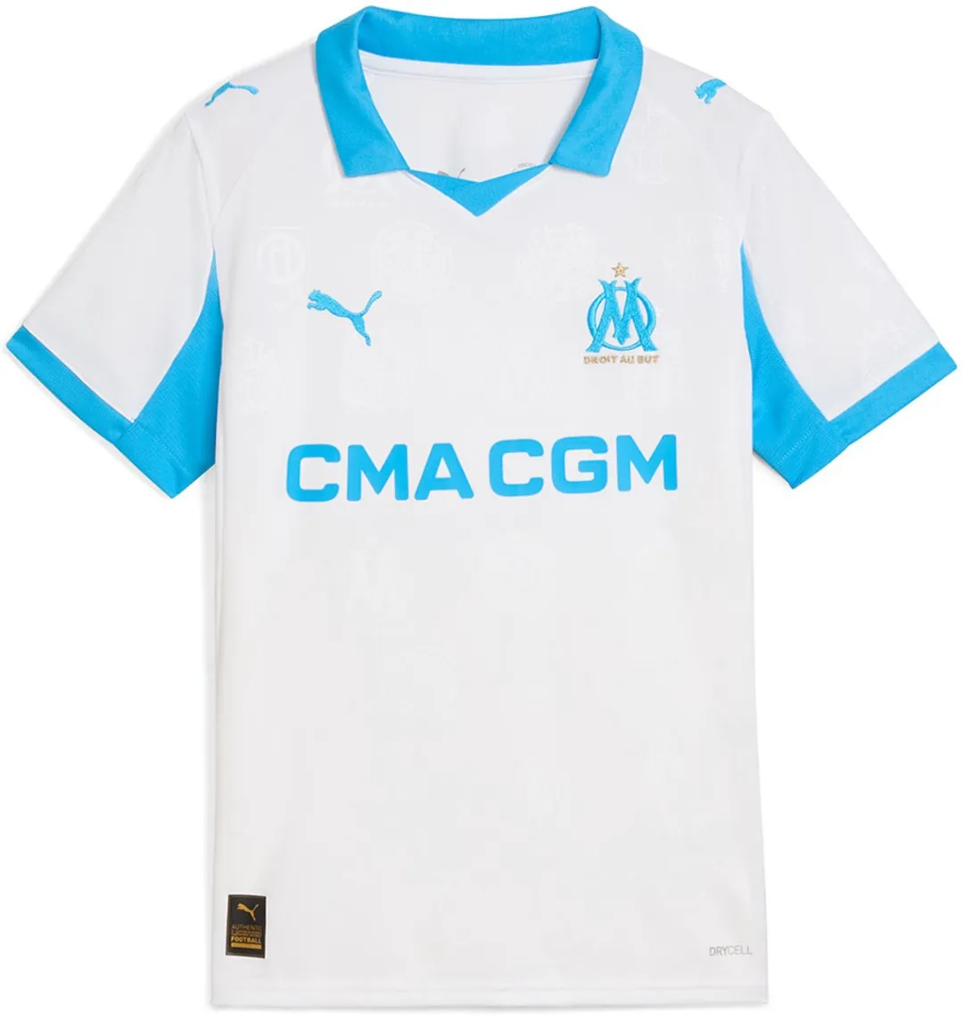 PUMA Olympique Marseille 25/26 Thuis T-shirt Junior - Wit 128