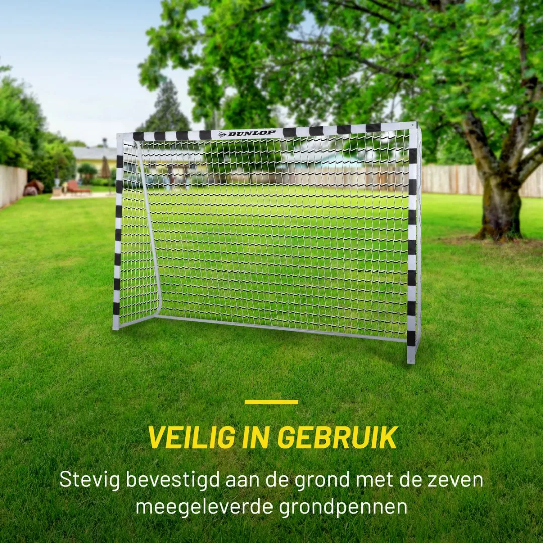 Dunlop Voetbaldoel 300x200cm - Metaal - Zwart/Wit
