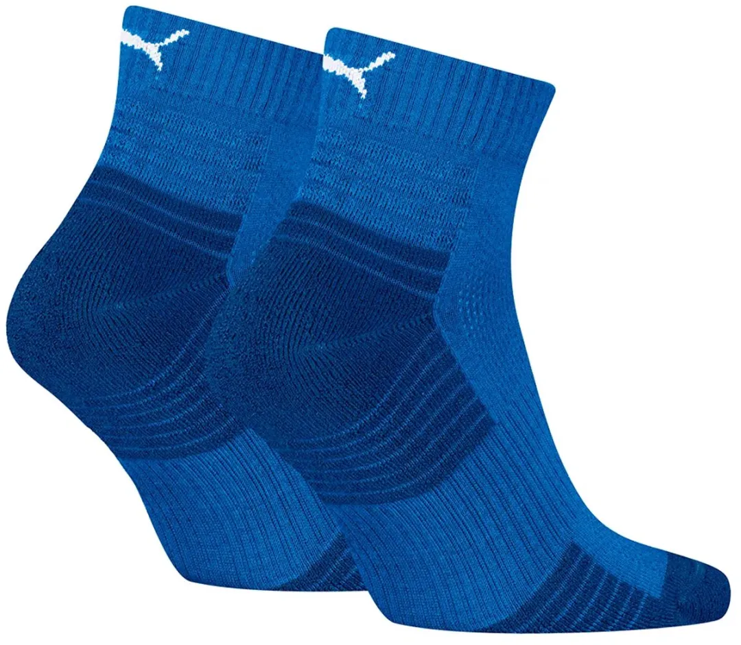 PUMA Sport Cushioned Quartersokken 2-Pack - Blauw