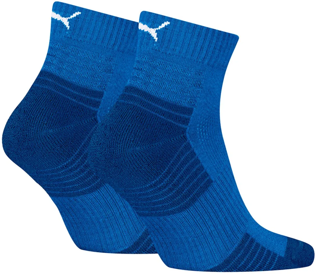 PUMA Sport Cushioned Quartersokken 2-Pack - Blauw
