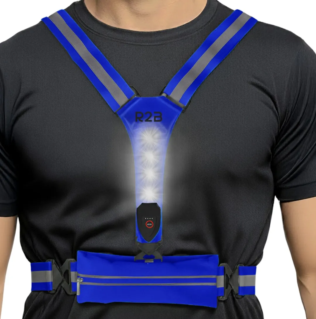 R2B Hardloopvest met Verlichting Blauw