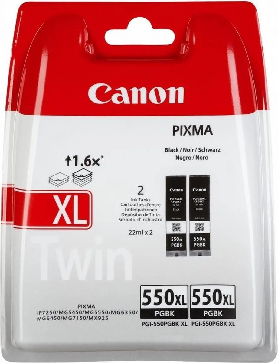 Canon PGI-550PXL Inktcartridge Zwart - 2x 500 pagina's