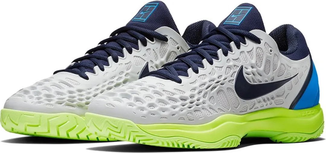 Nike Air Zoom Cage 3 HC - Tennischoenen 36 - Grijs/Geel/Blauw