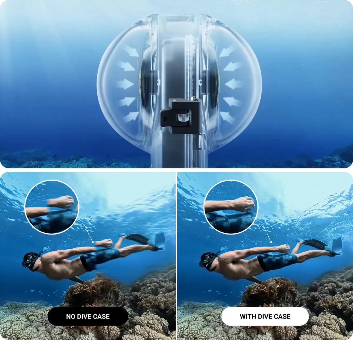 Insta360 X3 Invisible Dive Case CINSBAQW - 50m - Doorzichtig