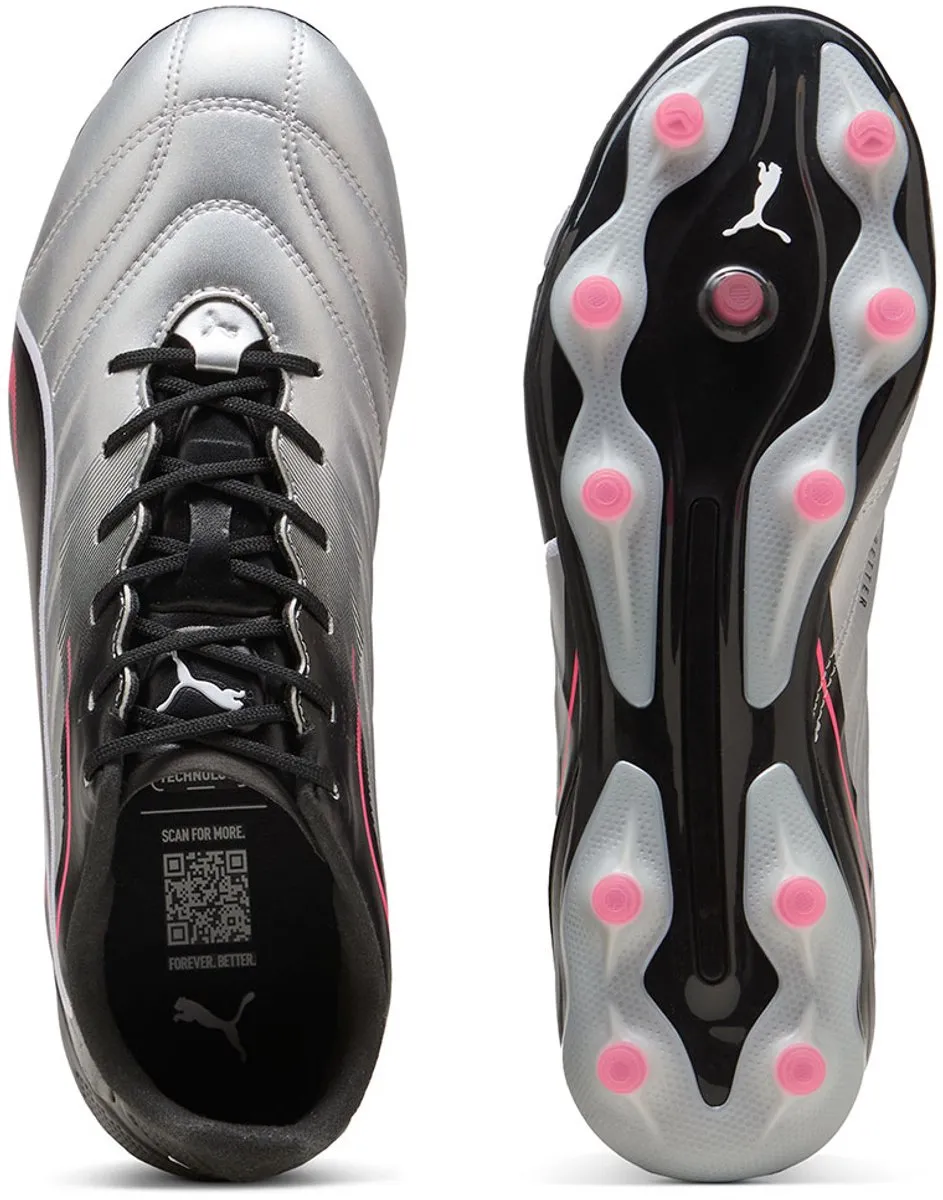 PUMA King Pro FG/AG Voetbalschoenen - Zilver - Maat 45