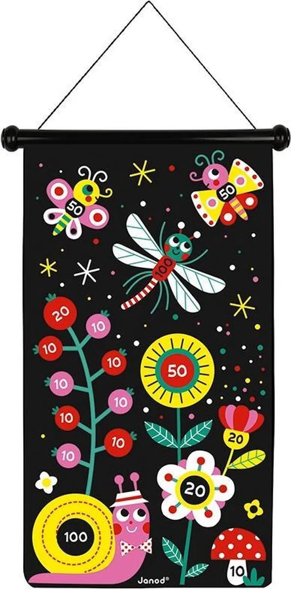 Janod Dartspel 2075 - Magnetisch - 16,25cm - 6 Darts