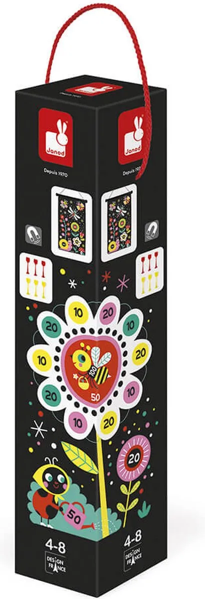 Janod Dartspel 2075 - Magnetisch - 16,25cm - 6 Darts