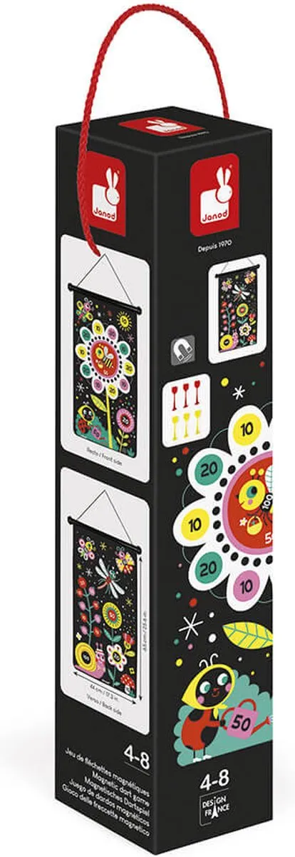 Janod Dartspel 2075 - Magnetisch - 16,25cm - 6 Darts