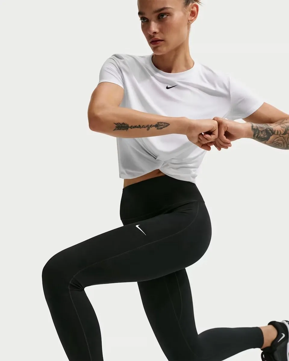 Nike Sportlegging One Seamless Front Dames XL - Zwart