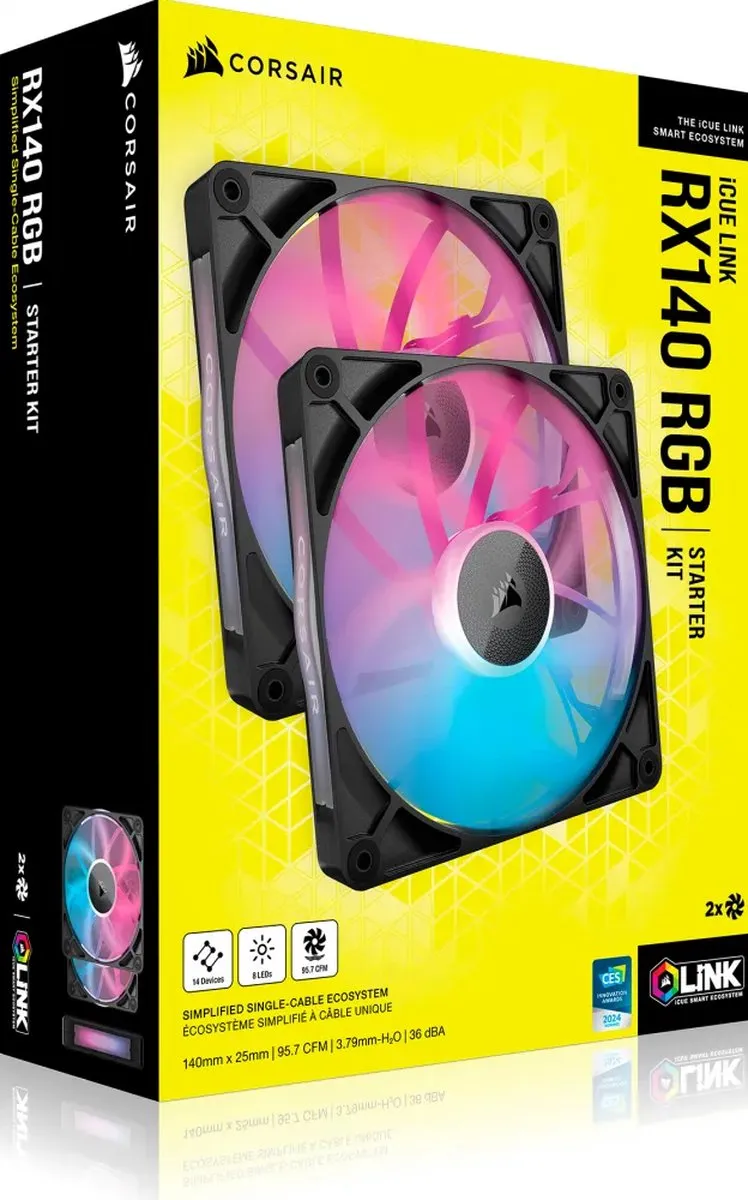 Corsair iCUE LINK RX140 RGB Ventilator 140mm - Zwart