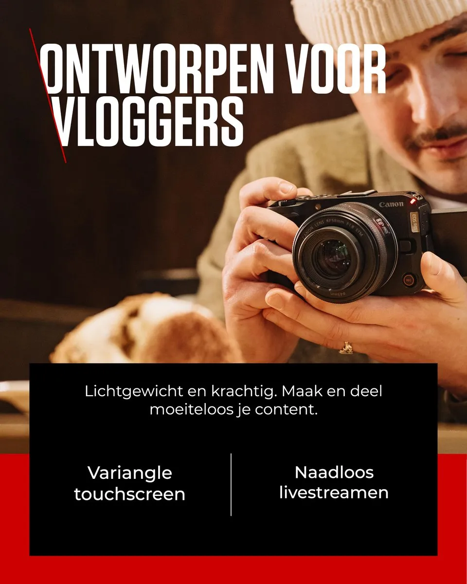 Canon EOS R50 V RF-S14-30mm F4-6.3 IS STM PZ - 4K Video - Zwart