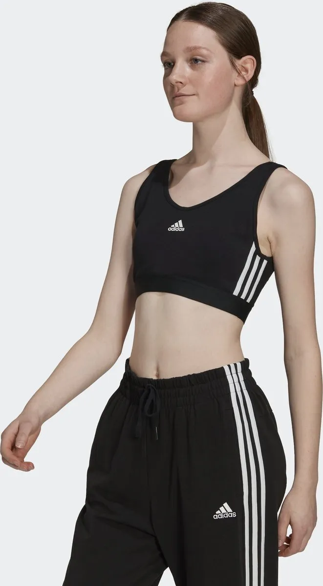 adidas Sportswear Essentials 3-Stripes Croptop - Zwart S