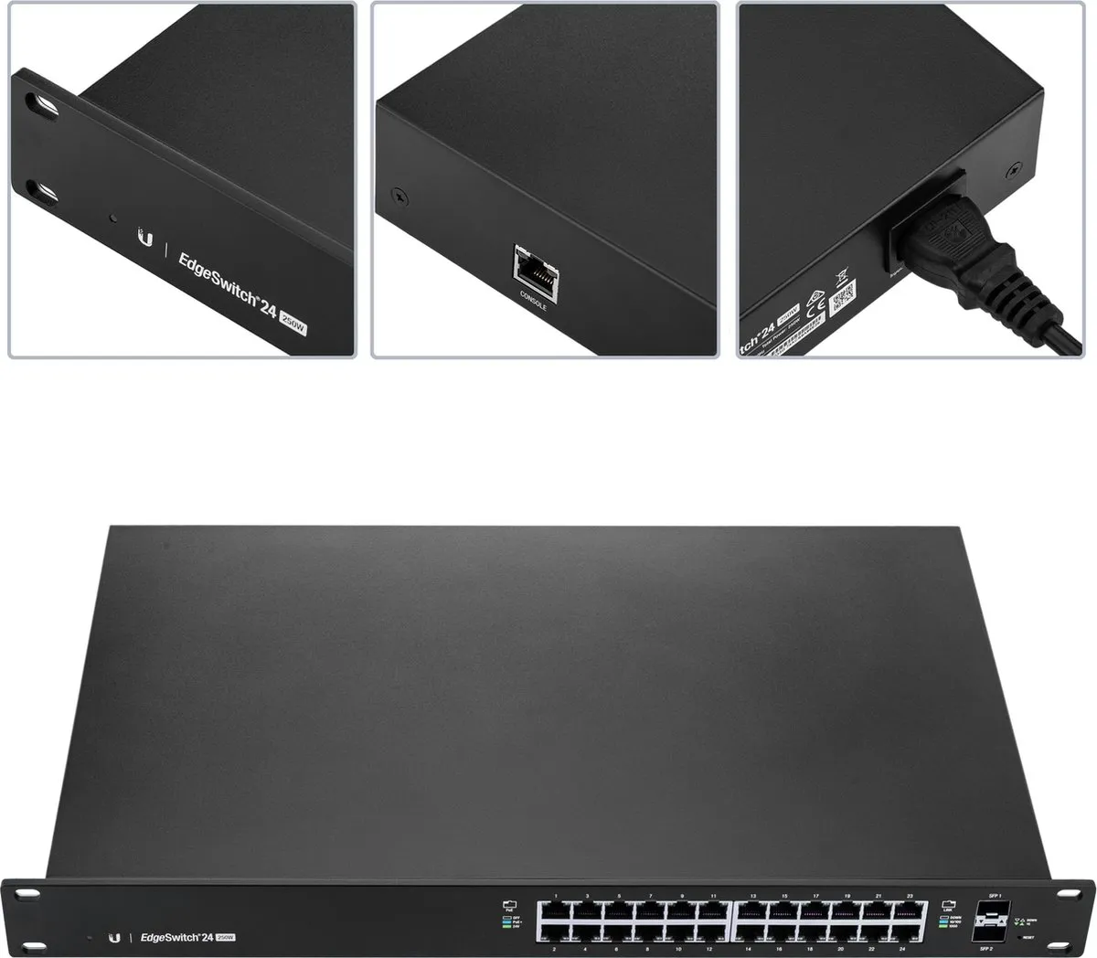 Ubiquiti EdgeSwitch ES-24-250W Beheerde Switch 24x PoE - 52 Gbps