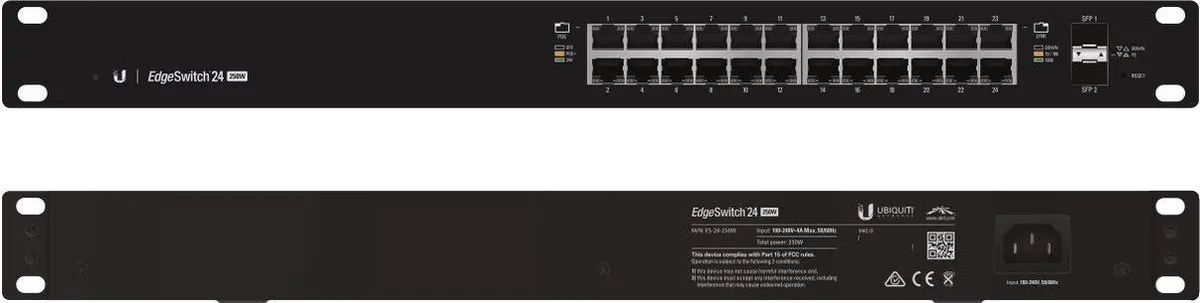 Ubiquiti EdgeSwitch ES-24-250W Beheerde Switch 24x PoE - 52 Gbps - afbeelding 6 van 6
