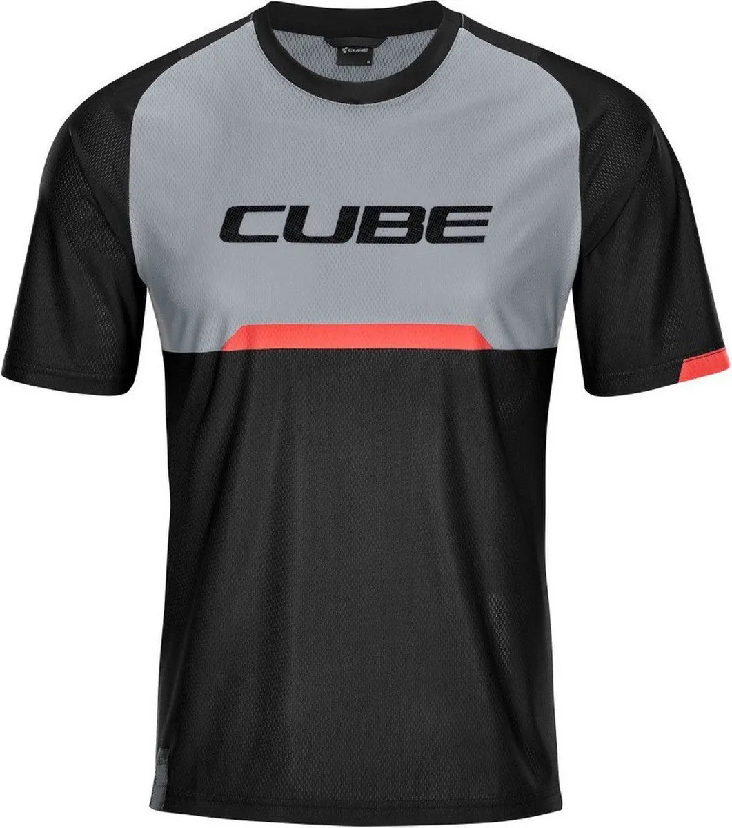 Cube Edge Korte Mouwen Fietsshirt XXL - Zwart/Grijs