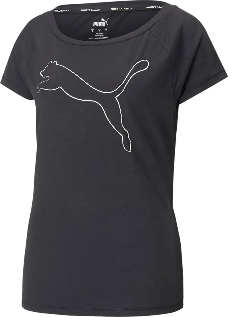 PUMA Train Jersey Cat Shirt Dames XS - Zwart/Grijs