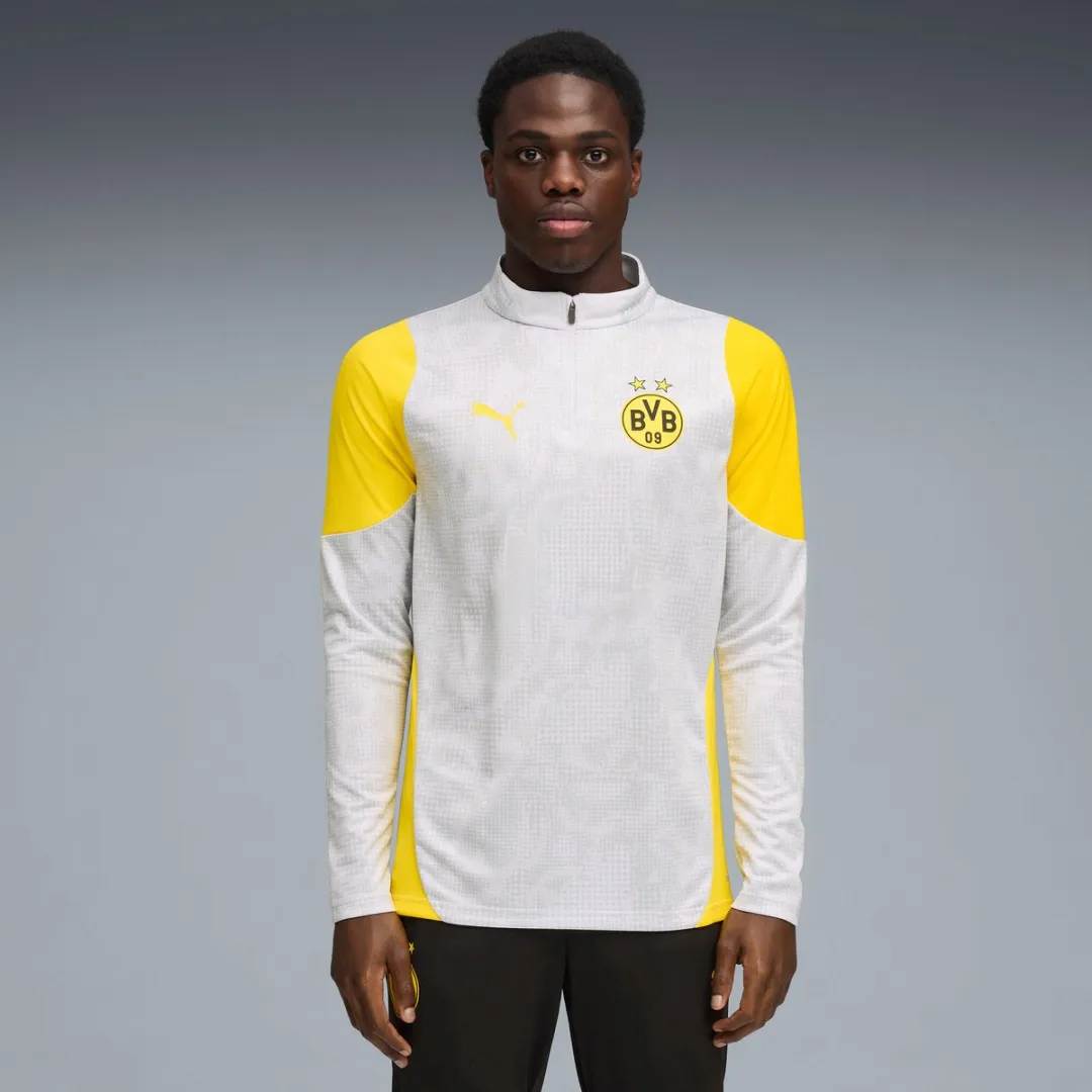 PUMA Borussia Dortmund Trainingshirt 1/4 Zip - Geel/Wit L