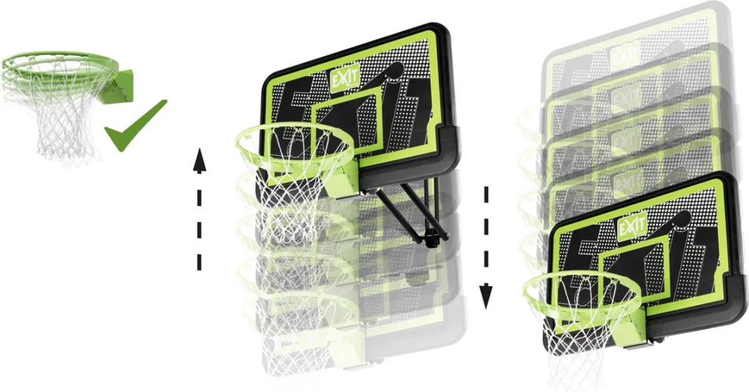 EXIT Galaxy Basketbalbord Zwart - Dunkring