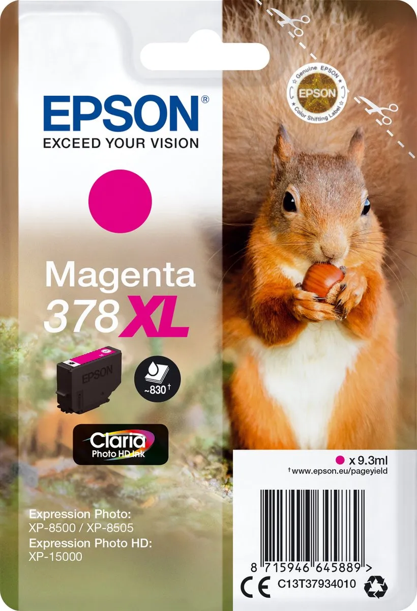 Epson Claria Photo HD Ink Squirrel Singlepack Magenta C13T37934020