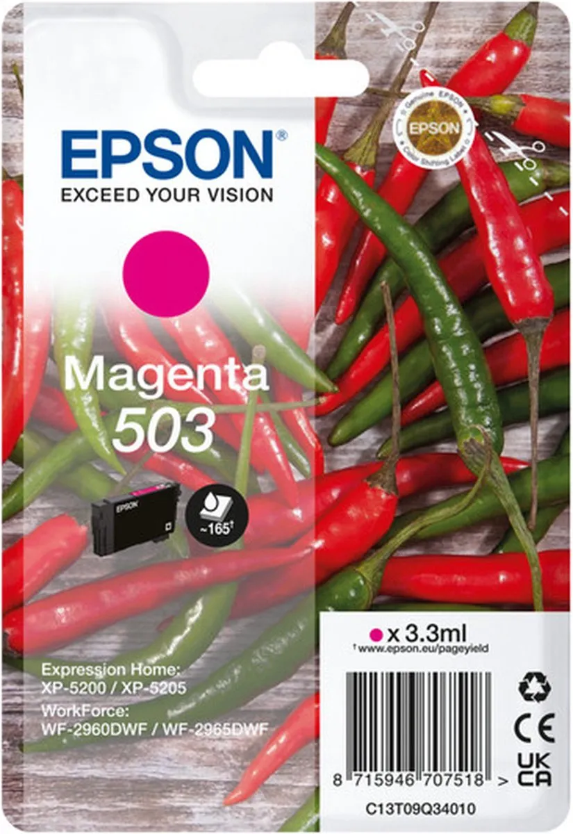 Epson 503 Magenta C13T09Q34010 Inktcartridge - 3,3ml