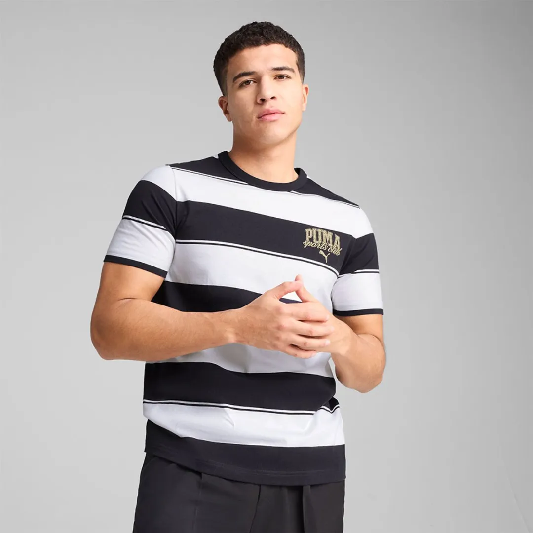 PUMA CLASS Striped Tee Heren T-shirt - Maat M - New Navy